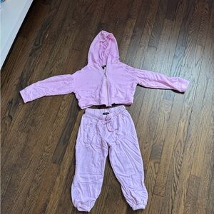 Flowers by Zoe Pink Zip Up and Jogger Set